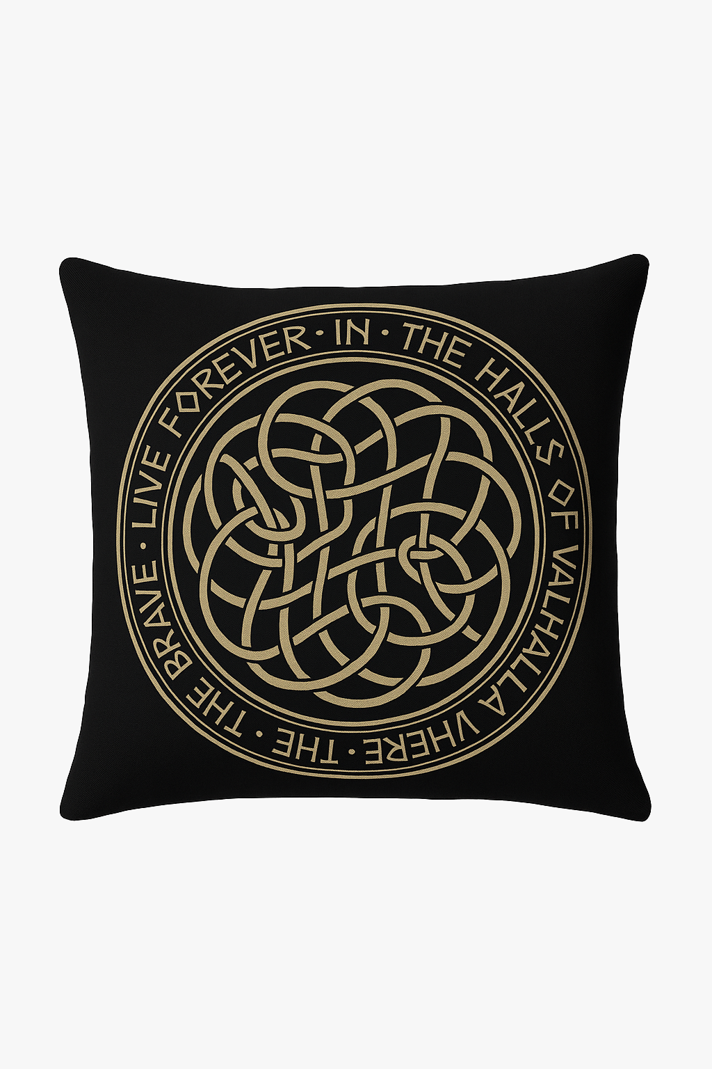 housse de coussin viking amulet motif géométrique noir et blanc