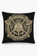 housse de coussin viking amulet motif géométrique noir et blanc