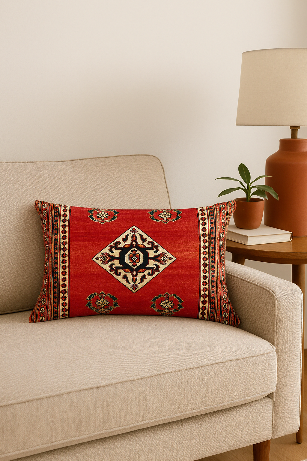 housse de coussin vintage à motif mandala ethnique - vue 3 sur 2