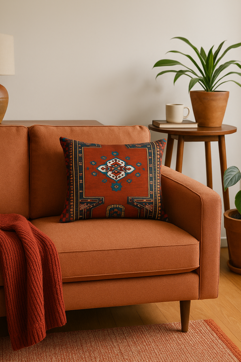 housse de coussin vintage à motif mandala ethnique rectangulaire