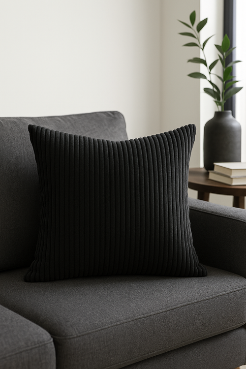 housses de coussin en velours côtelé rayées unies 30x50cm 50x70cm
