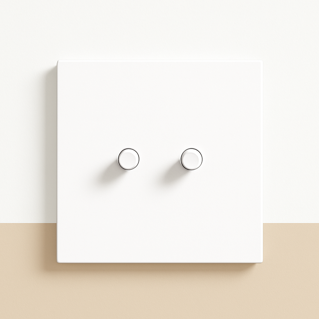 Interrupteur double 2 voies en acier blanc mat
