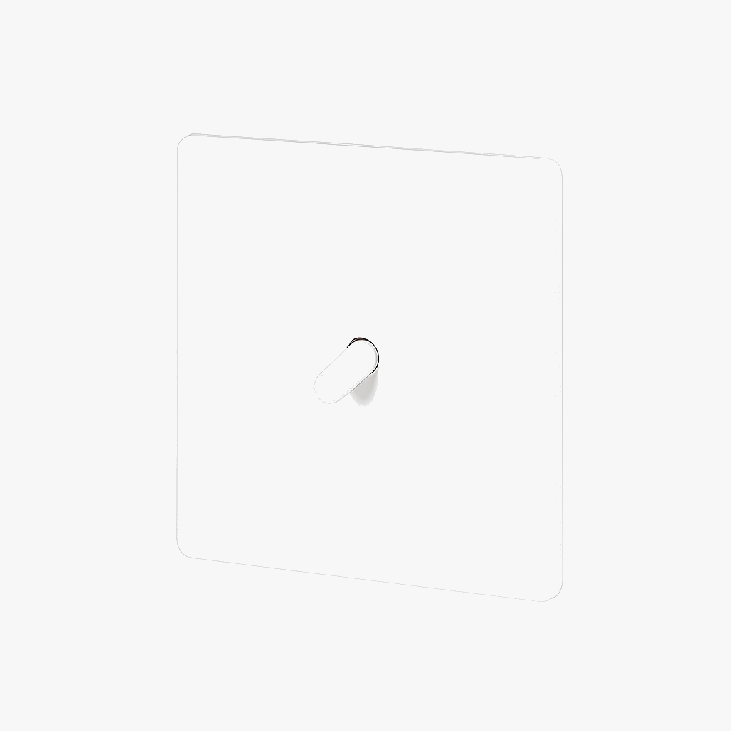 Interrupteur simple 1 voie intermédiaire switch en acier blanc mat bords arrondis