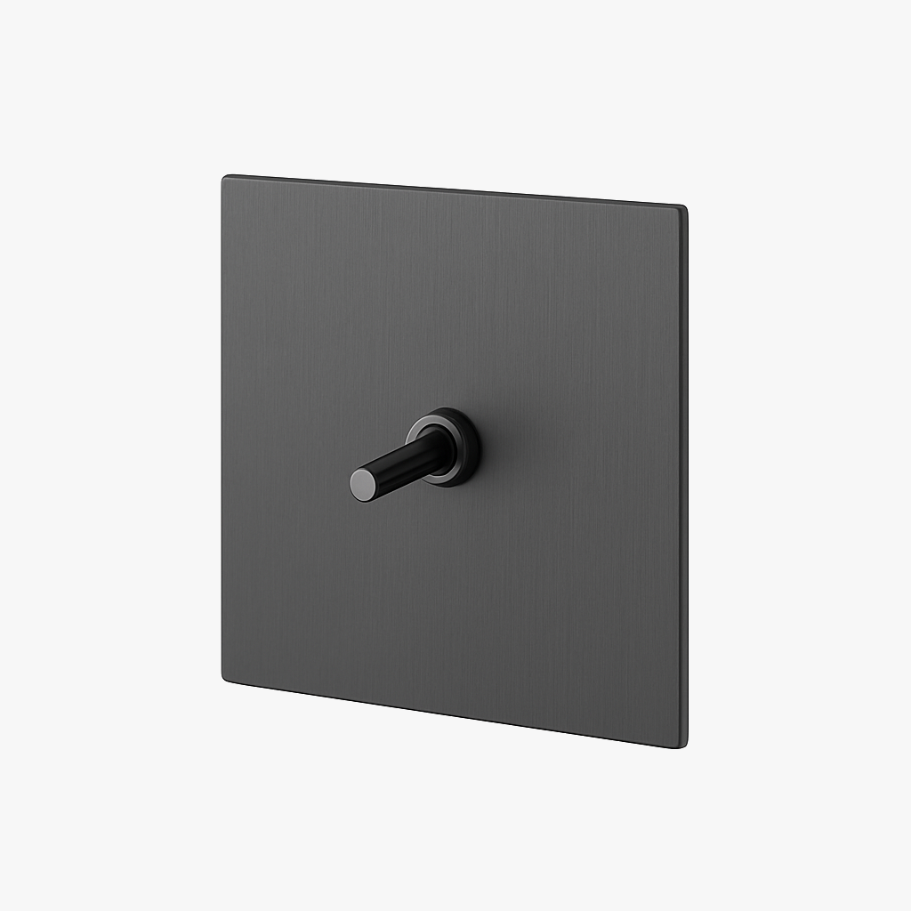Interrupteur simple 1 voie intermédiaire switch en acier gris foncé brossé