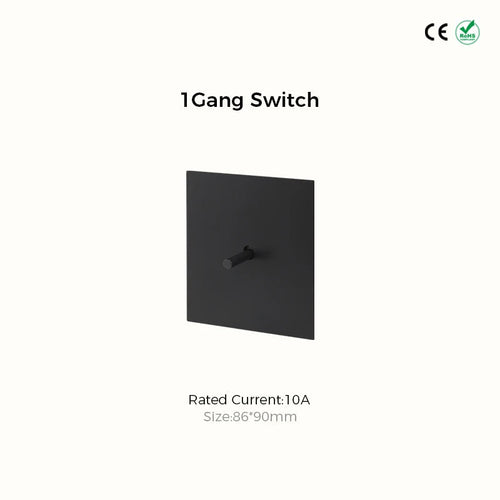 Interrupteur simple switch en acier noir mat