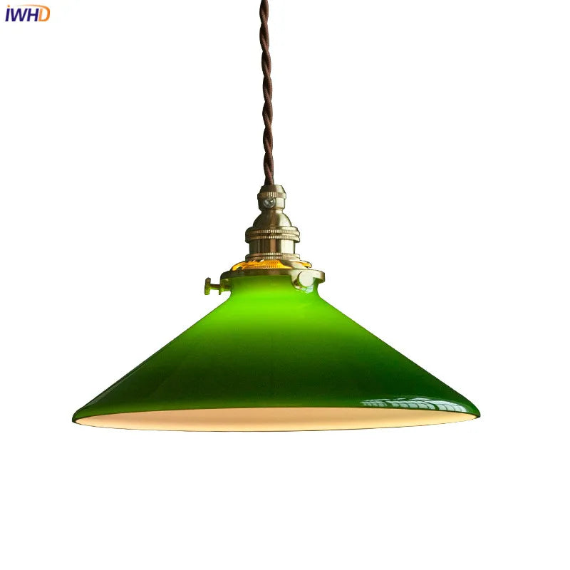 Suspension vintage edison en verre avec prise en cuivre