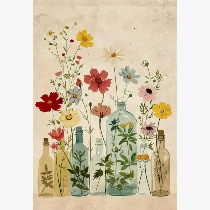 kit peinture par numéros vase romantique pour décoration intérieure