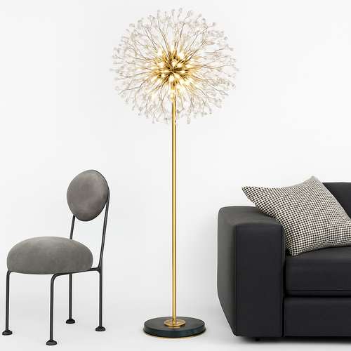 lampadaire de luxe scandinavia pissenlit chrome doré pour intérieur