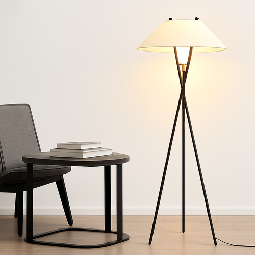 lampadaire design minimaliste en tissu pour intérieur contemporain