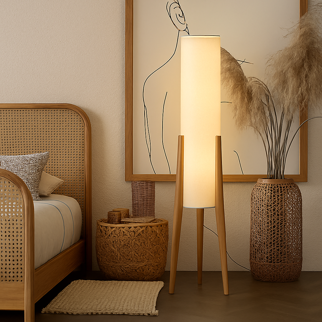 Lampadaire en bois
