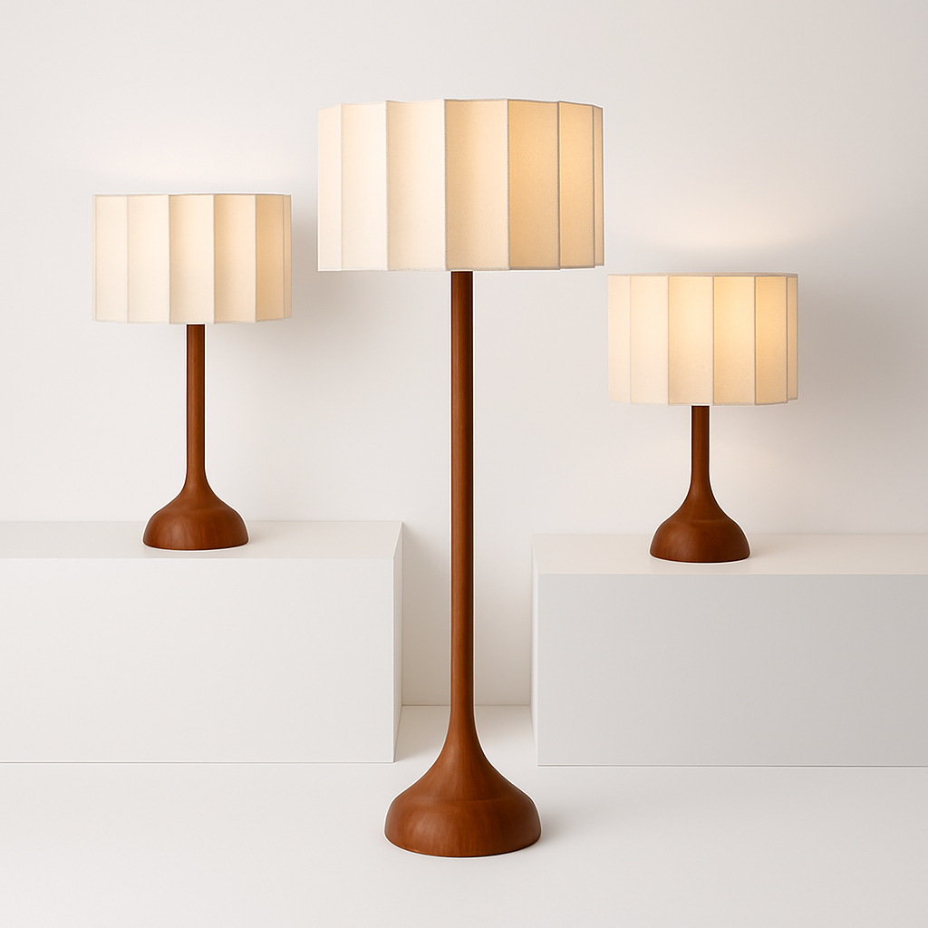 lampadaire en bois massif style wabi-sabi décoration zen design moderne - vue 4 sur 8