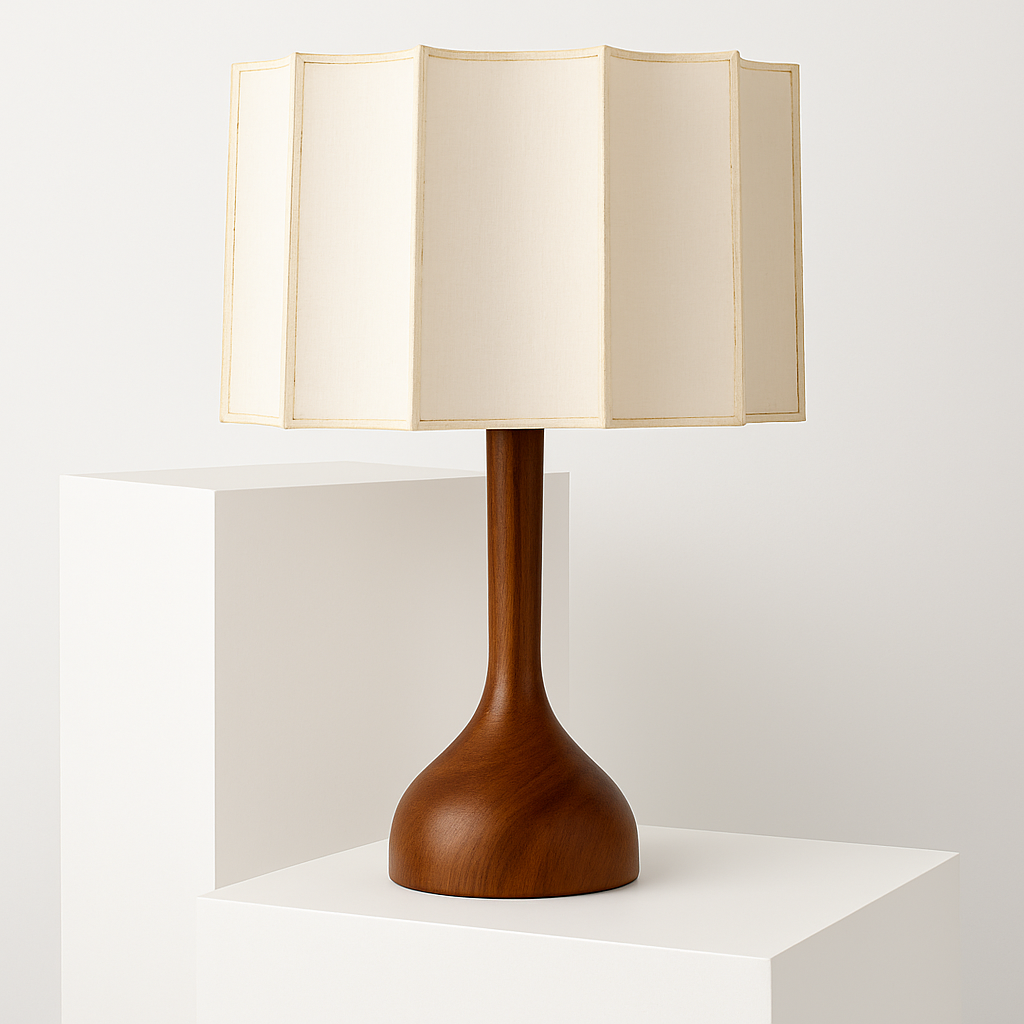 lampadaire en bois massif style wabi-sabi décoration zen design moderne - vue 6 sur 8