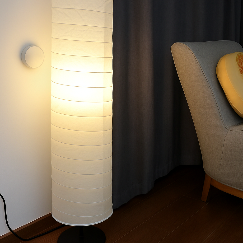 lampadaire en papier design scandinave pour intérieur élégant - vue 5 sur 6