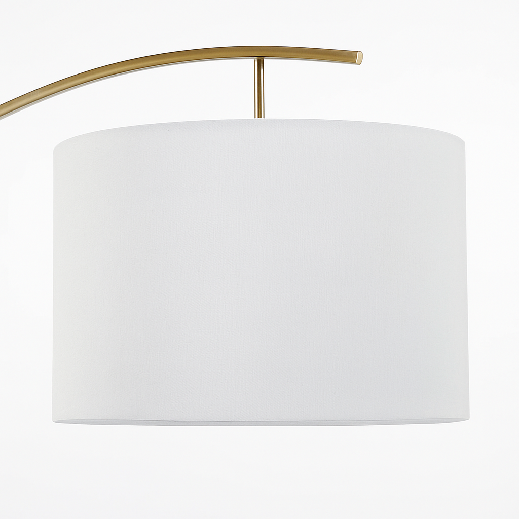 lampadaire en tissu à bras long sur pied en métal - vue 7 sur 7