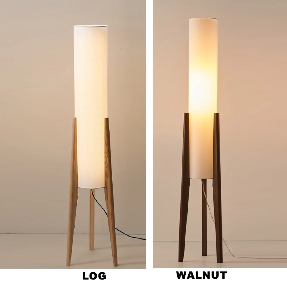 Lampadaire japonais rétro bois massif wabi-sabi