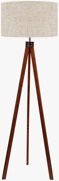 lampadaire kd en bois massif américain simple avec support de sol led