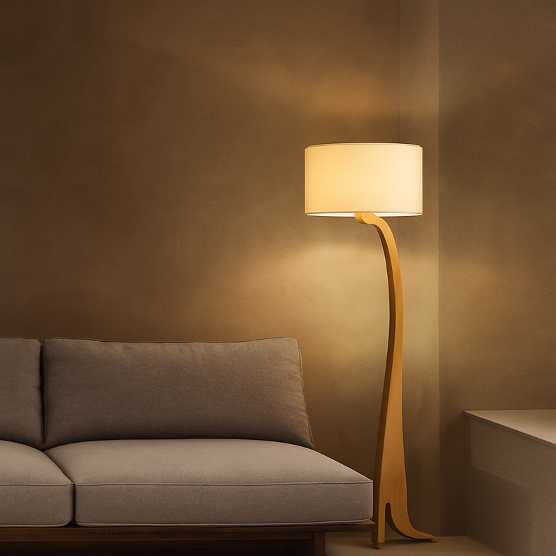 Lampadaire Led en bois au Design moderne