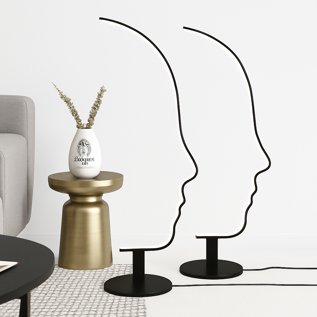 Lampadaire Led nordique à visage humain - vue 5 sur 7
