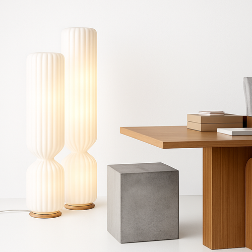 lampadaire plissé nordique en tissu pour décoration intérieure