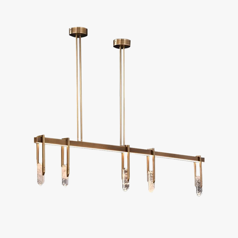 Lustre style design italien cuivre postmoderne LED ronde cristal luxe