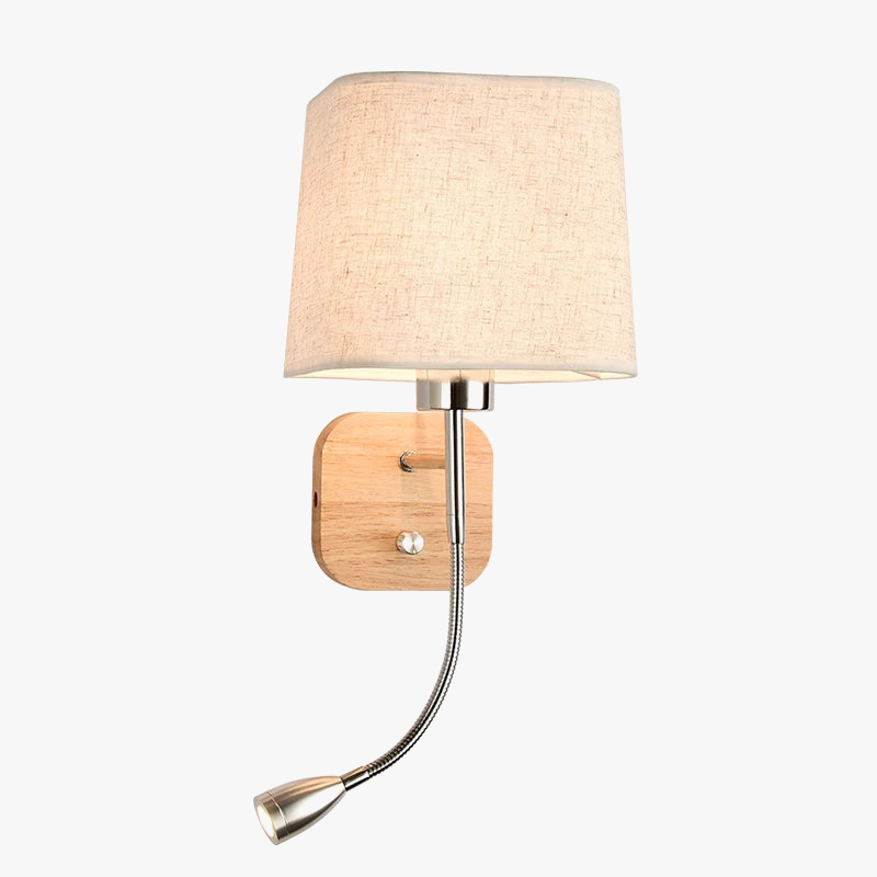 lampe applique murale led abat-jour tissu e27 maison