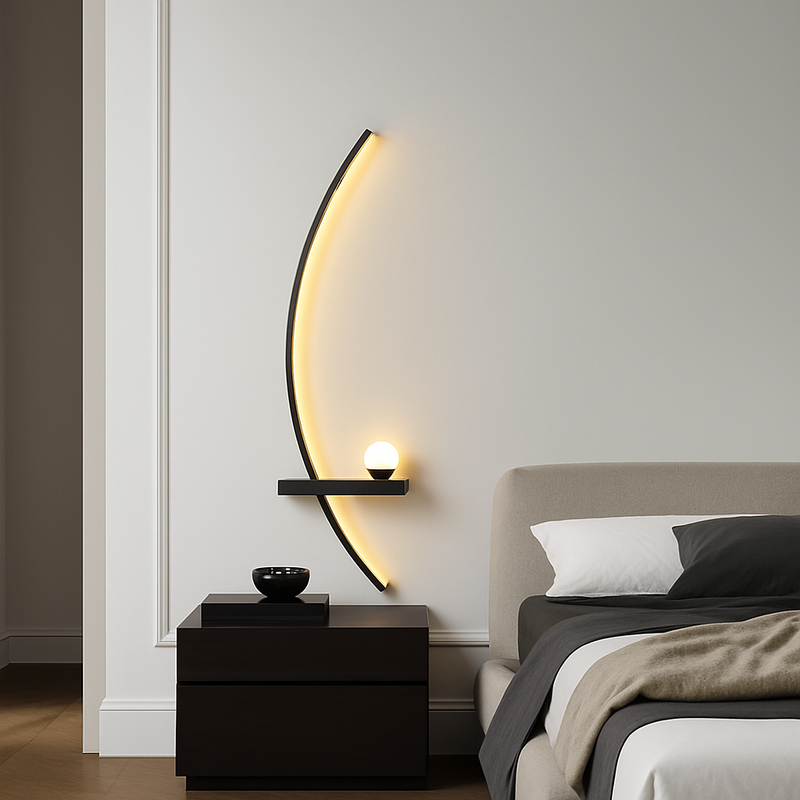 Lampe de applique murale LED moderne minimaliste noir ou applique murale décorative pour chambre chevet étude maison éclairage intérieur lustres lumières