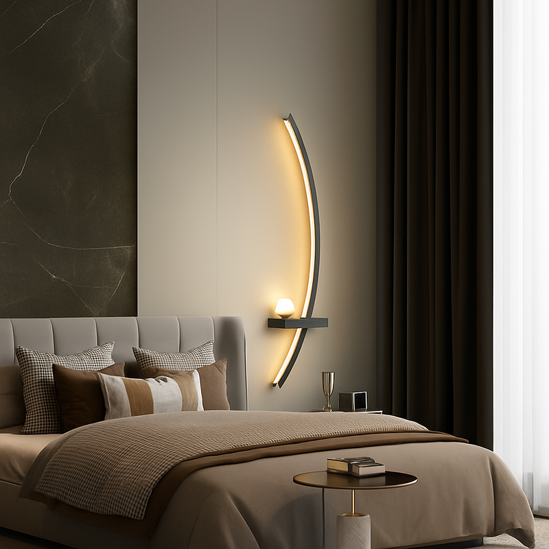 Lampe de applique murale LED moderne minimaliste noir ou applique murale décorative pour chambre chevet étude maison éclairage intérieur lustres lumières