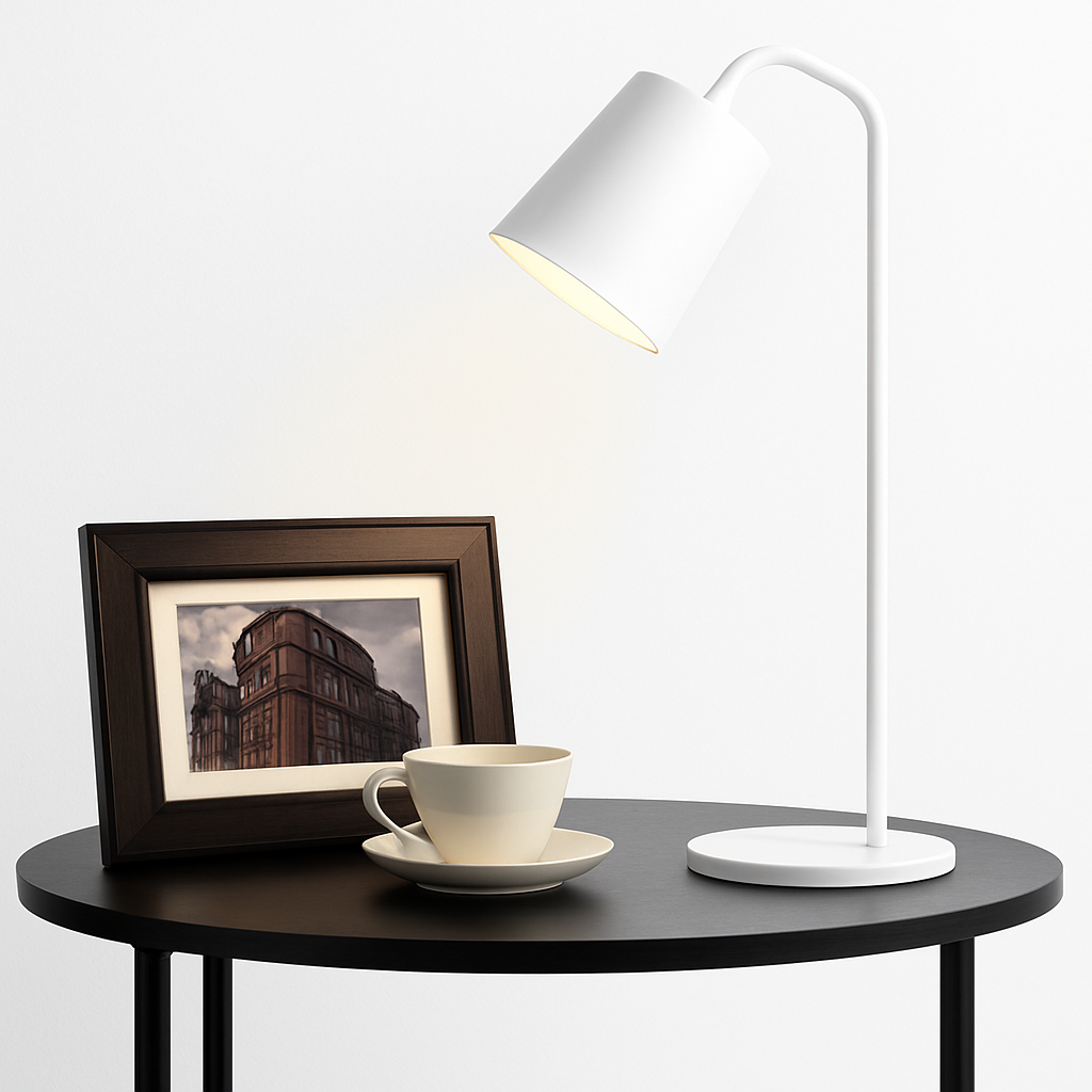 Lampe de bureau et chevet avec base et abat-jour en métal - vue 4 sur 5