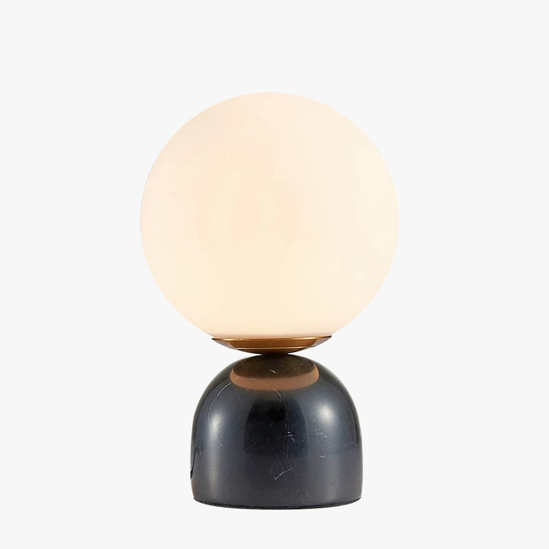 lampe de bureau led moderne en marbre avec boule de verre