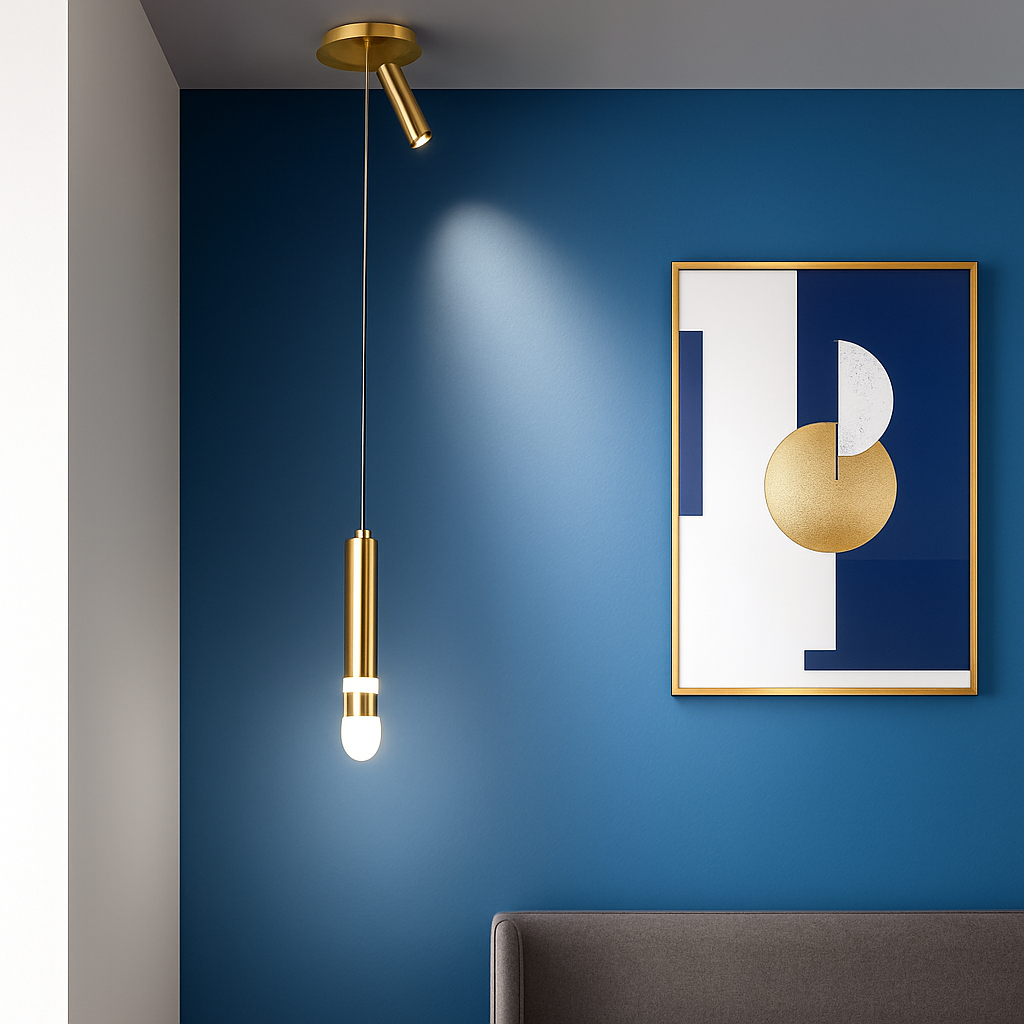 lampe de chevet moderne avec projecteur rotatif led suspension - vue 4 sur 15