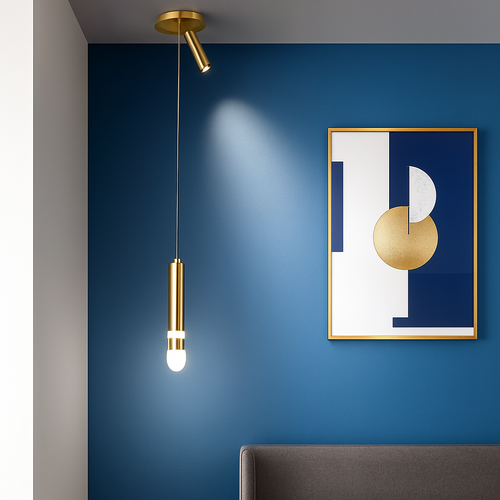 lampe de chevet moderne avec projecteur rotatif led suspension