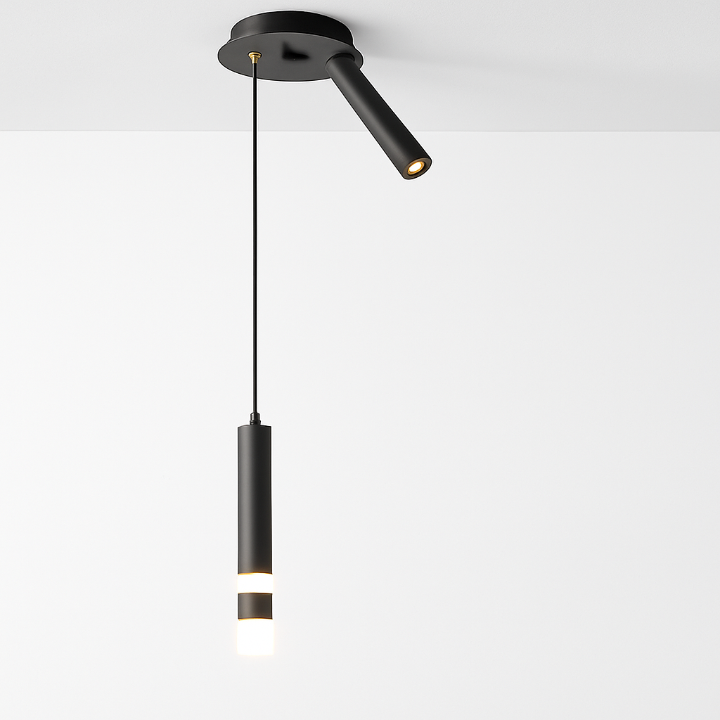 lampe de chevet moderne avec projecteur rotatif led suspension - vue 5 sur 15