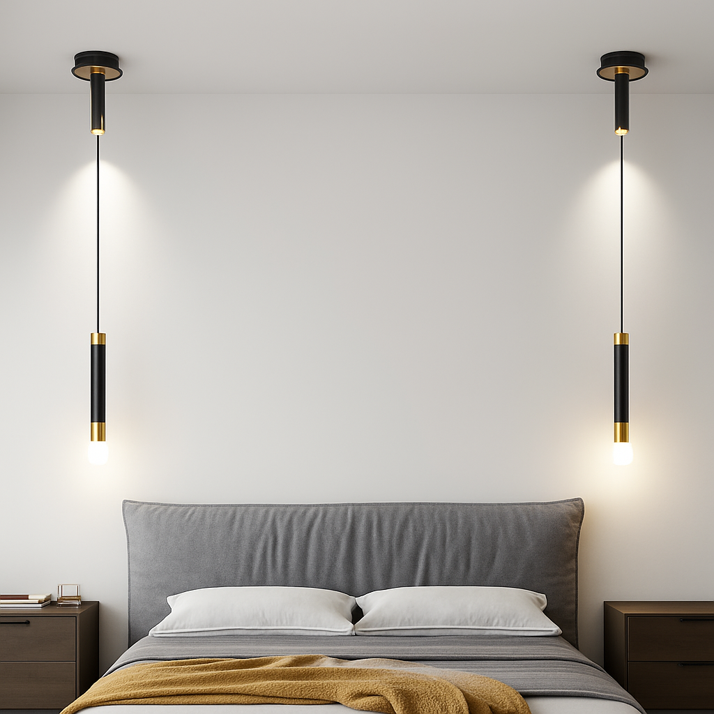 lampe de chevet moderne avec projecteur rotatif led suspension - vue 6 sur 15