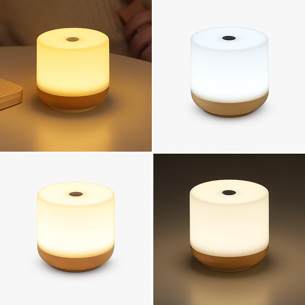 lampe de chevet tactile usb à intensité variable pour lecture et veilleuse - vue 5 sur 7
