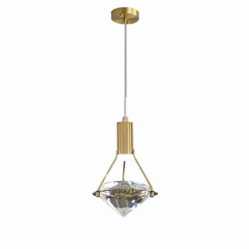 Lampe de suspension LED moderne de luxe diamant cristal suspendu plafond lustre lampes Led nordique créatif chevet décor à la maison éclairage