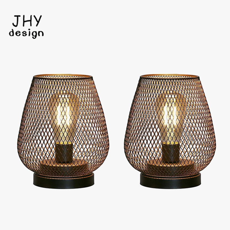 Lampe de Table à Cage en métal