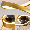 lampe à led moderne avec ventilateur de plafond et télécommande