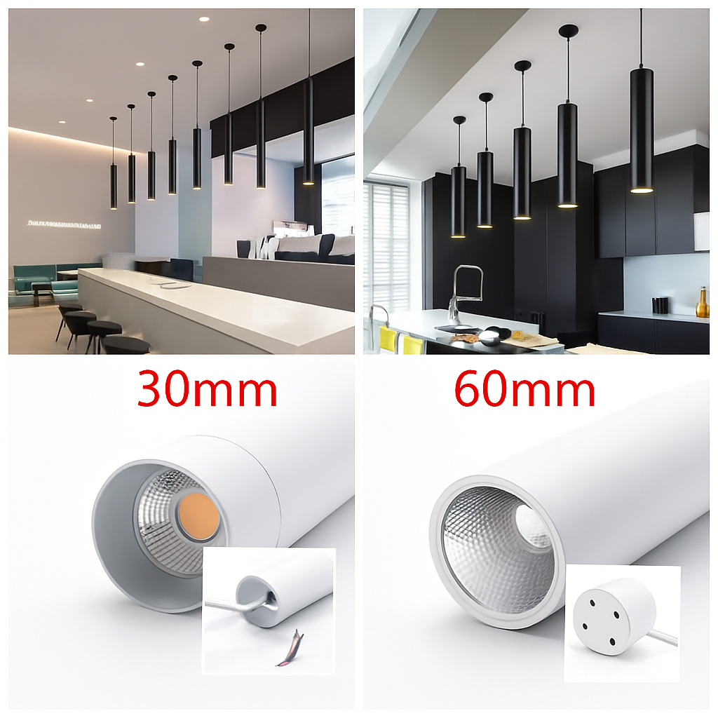 lampe led suspendue design moderne tube long luminaire décoratif - vue 11 sur 10