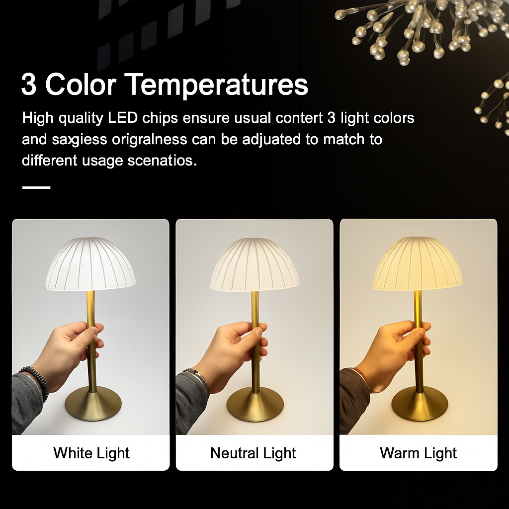 lampe à poser led tactile rechargeable sans fil pour lecture et détente - vue 4 sur 9