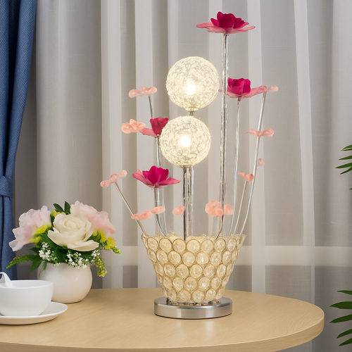 lampe à poser moderne en acrylique motifs floraux décoratifs