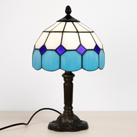 lampe à poser rétro style méditerranéen en vitrail