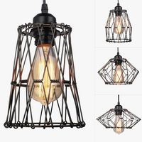 lampe suspendue industrielle rétro cage luminaire led réglable
