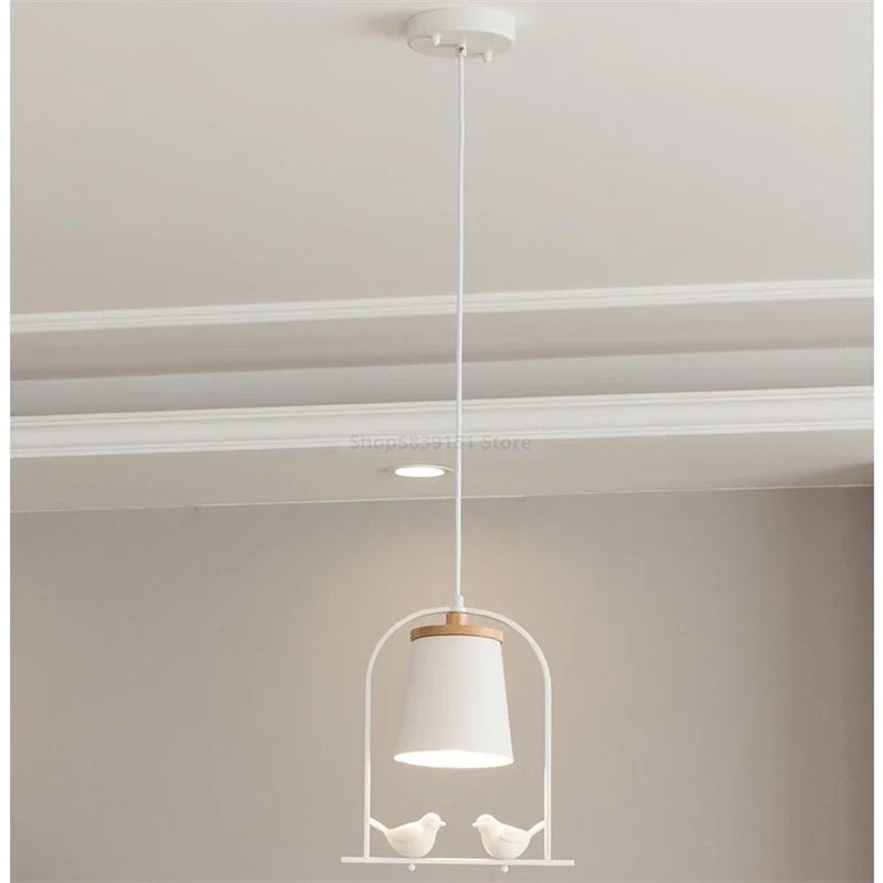 Suspension minimaliste nordique oiseau led moderne