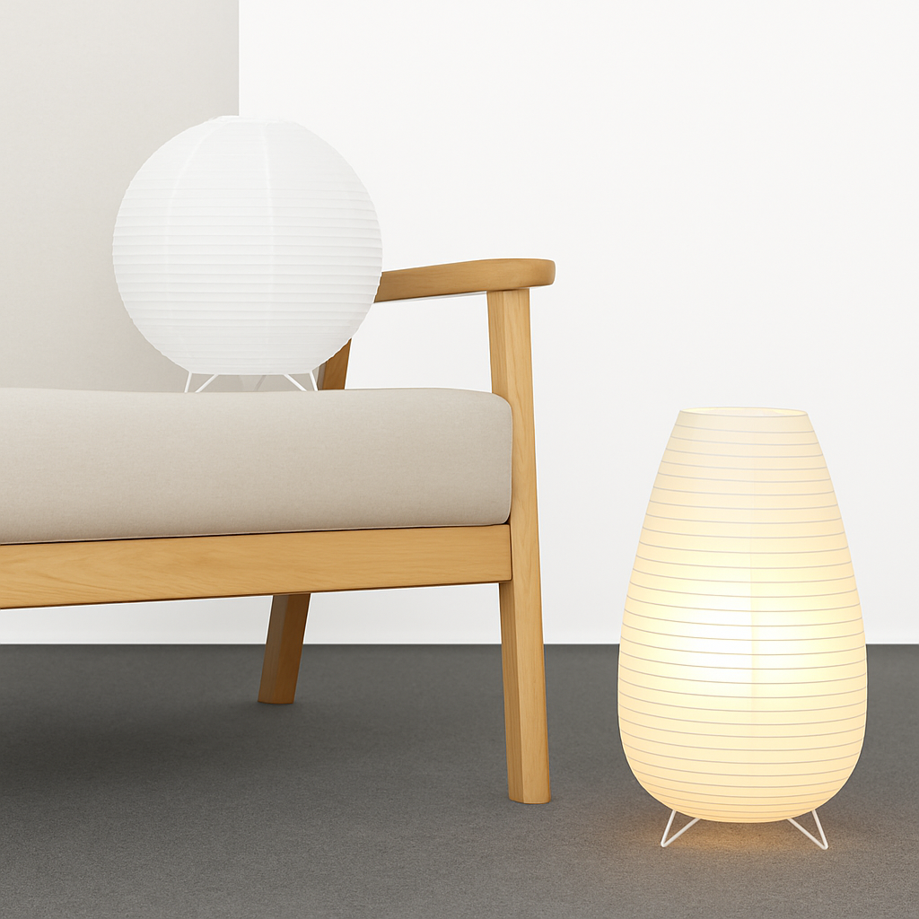 Lanterne en papier nordique lampe de Table Style japonais moderne salon bureau chambre chevet LED éclairage de nuit décor - vue 5 sur 10