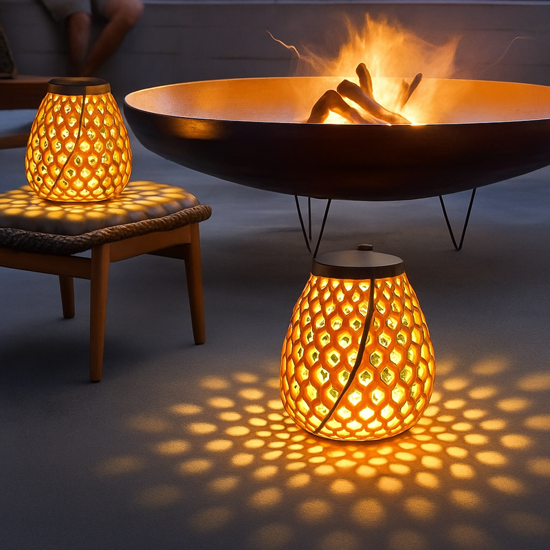 lanterne solaire extérieure suspendue en imitation bambou pour jardin terrasse