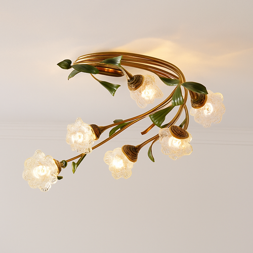 Lanterne verre style pastoral vert nordique