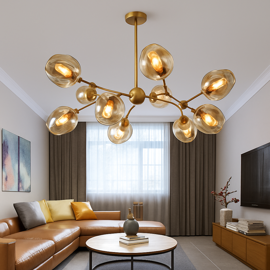 LED lustre éclairage pour la maison Restaurant salle à manger lustres en verre décor à la maison luminaire intérieur - vue 4 sur 12