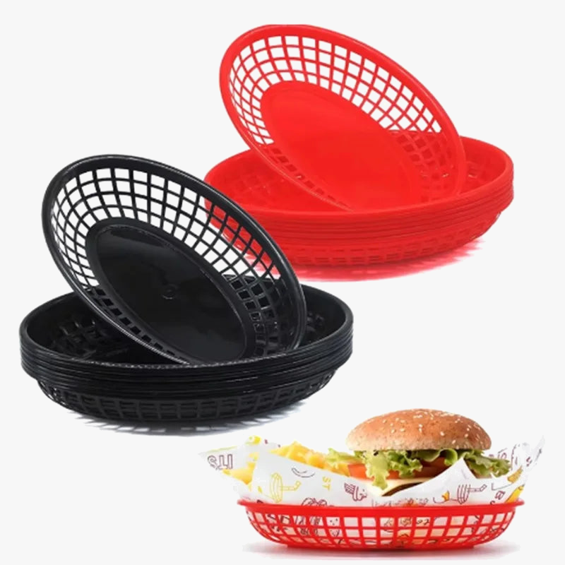 Lot de 10 paniers ovales pour collations et service