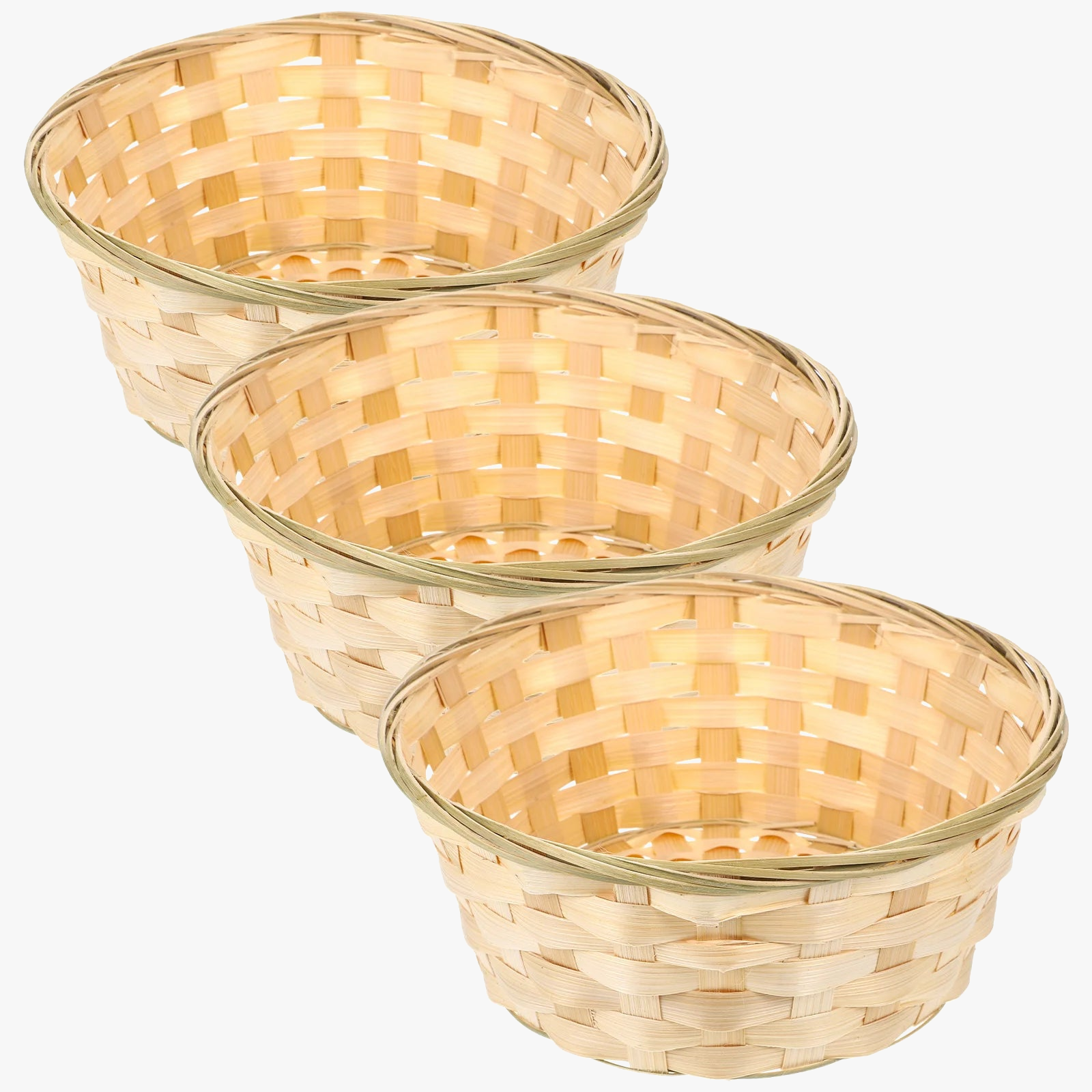 lot de 3 paniers en bambou pour fruits et rangement