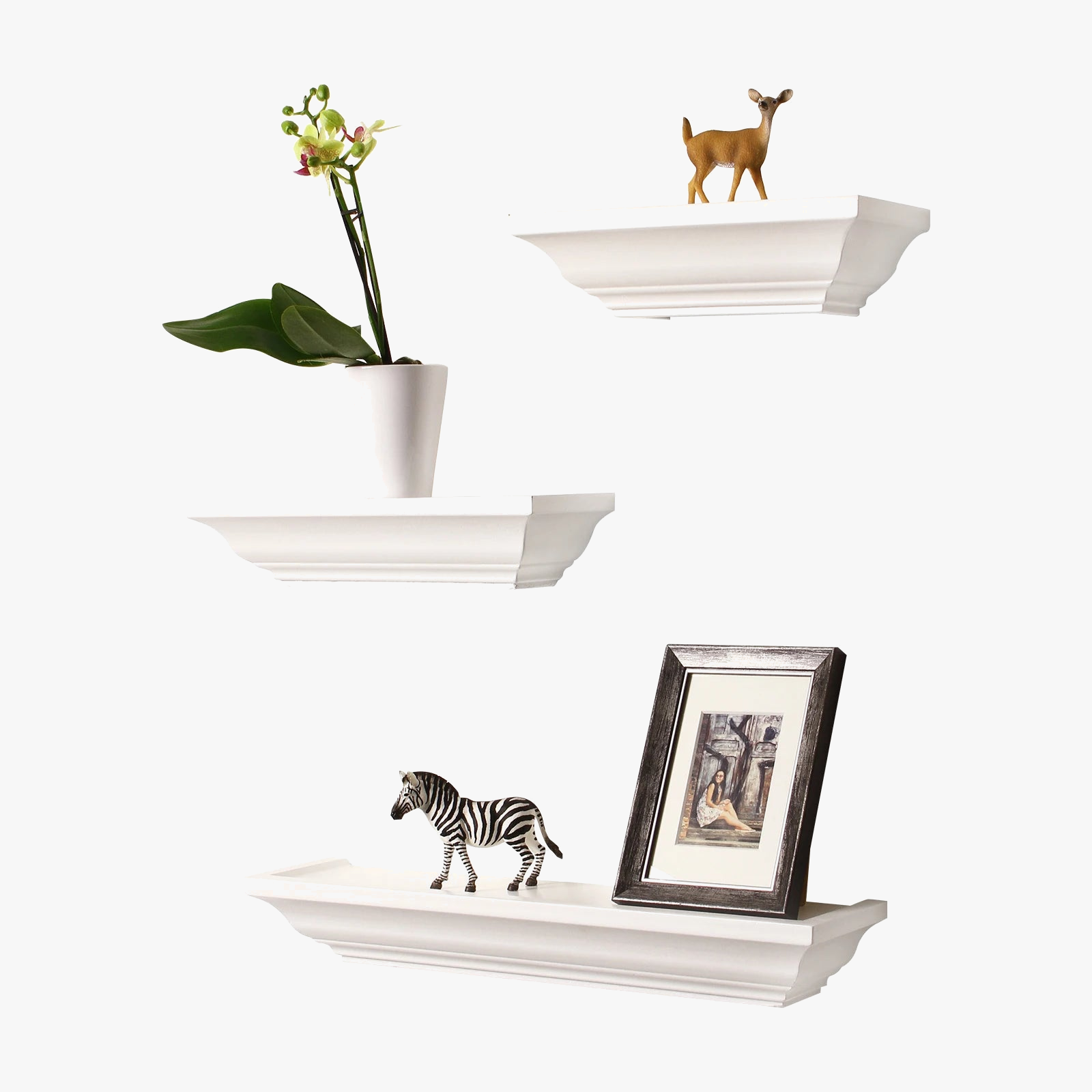 lot de 3 étagères murales décoratives style baroque pour la maison